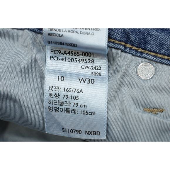 Levis Denizen Jeans Womens 10 (W30) Blue Stretch High Rise Crop Flare Light Wash - Picture 5 of 8